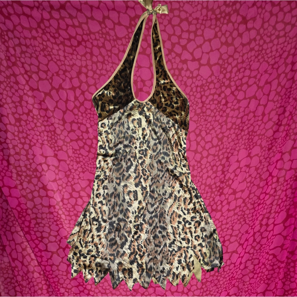 Leopard Print Halter Dress S/M